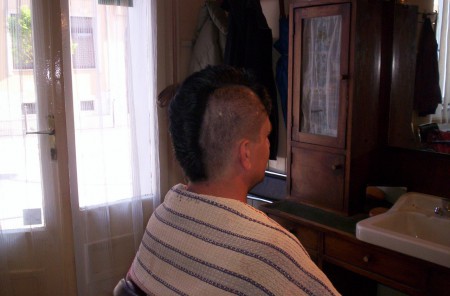 lassan kész a punk frizura:)Kisfaludy Sándor munkája